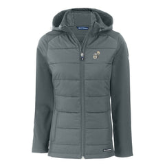 New Orleans Saints Cutter & Buck Women's Throwback Evoke Hybrid Eco Softshell Recycled Full-Zip Hoodie Jacket - Gray Hoodies