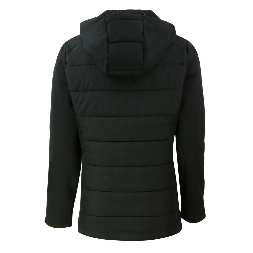 San Francisco 49ers Cutter & Buck Women's Throwback Evoke Hybrid Eco Softshell Recycled Full-Zip Hoodie Jacket - Black Hoodies