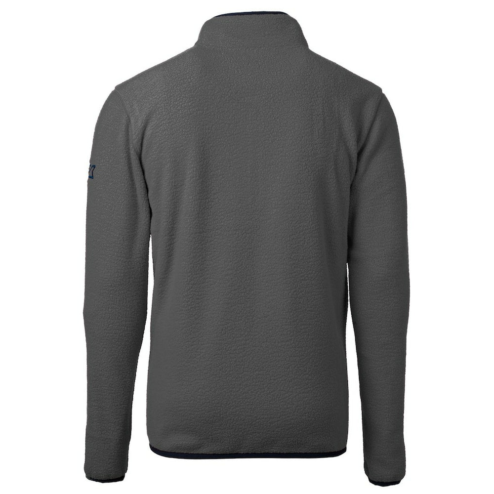 New Orleans Saints Cutter & Buck Throwback Cascade Eco Sherpa Fleece Quarter-Zip Pullover Jacket - Gray/Black Pullover