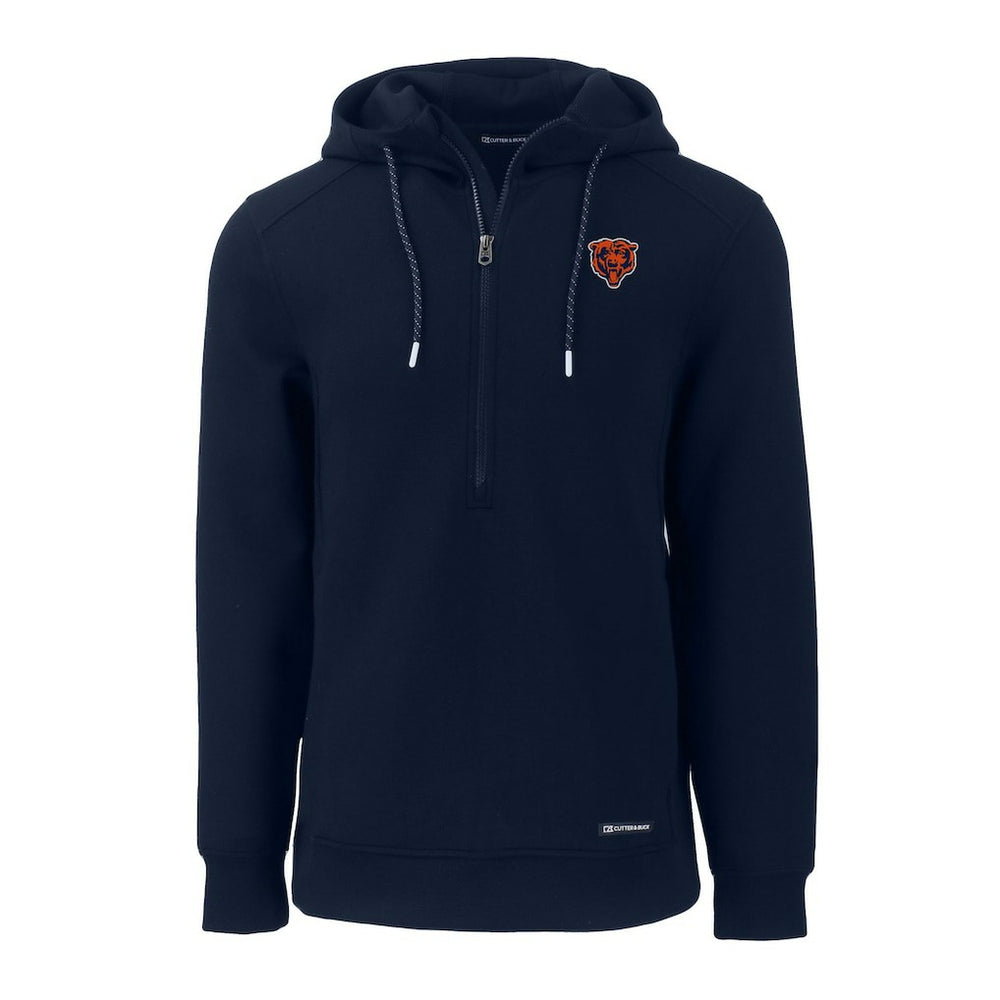 Chicago Bears Cutter & Buck Throwback Roam Eco Half-Zip Recycled Pullover Hoodie - Navy Hoodies
