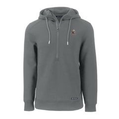Cleveland Browns Cutter & Buck Throwback Roam Eco Half-Zip Recycled Pullover Hoodie - Gray Hoodies