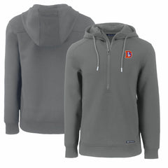 Denver Broncos Cutter & Buck Throwback Roam Eco Half-Zip Recycled Pullover Hoodie - Gray Hoodies