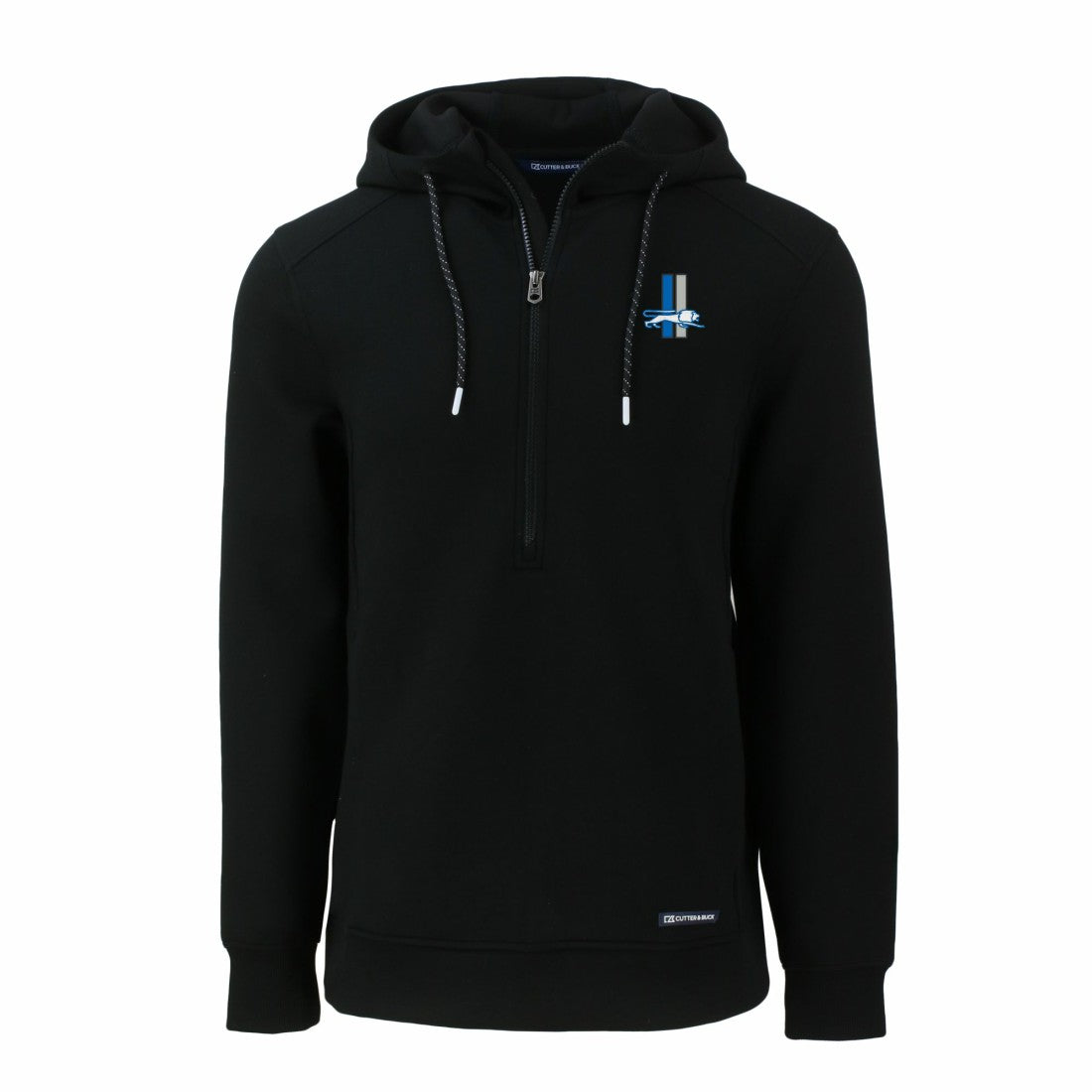 Detroit Lions Cutter & Buck Throwback Roam Eco Half-Zip Recycled Pullover Hoodie - Black Hoodies