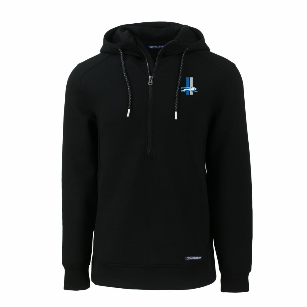 Detroit Lions Cutter & Buck Throwback Roam Eco Half-Zip Recycled Pullover Hoodie - Black Hoodies