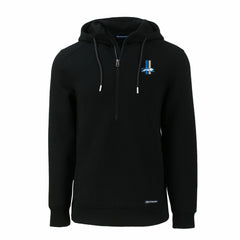 Detroit Lions Cutter & Buck Throwback Roam Eco Half-Zip Recycled Pullover Hoodie - Black Hoodies