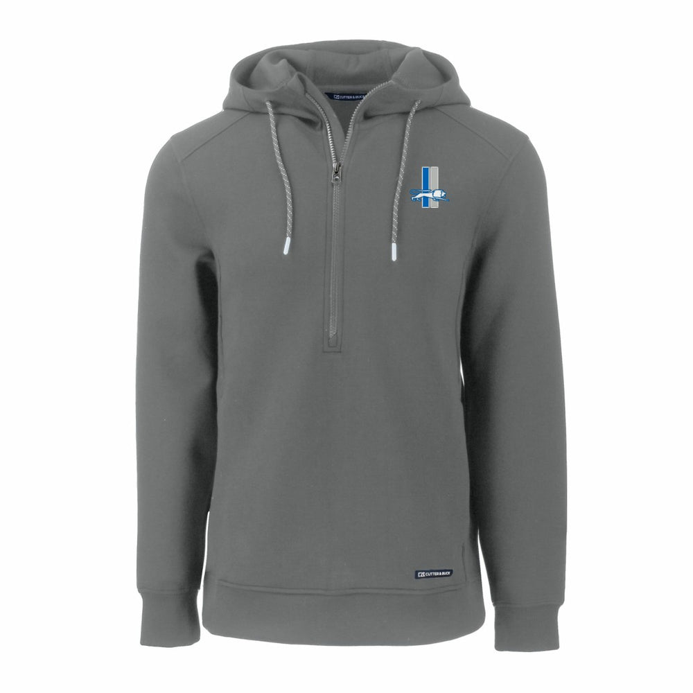 Detroit Lions Cutter & Buck Throwback Roam Eco Half-Zip Recycled Pullover Hoodie - Gray Hoodies