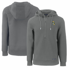 Green Bay Packers Cutter & Buck Throwback Roam Eco Half-Zip Recycled Pullover Hoodie - Gray Hoodies