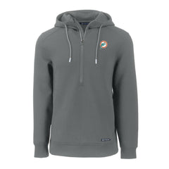 Miami Dolphins Cutter & Buck Throwback Roam Eco Half-Zip Recycled Pullover Hoodie - Gray Hoodies