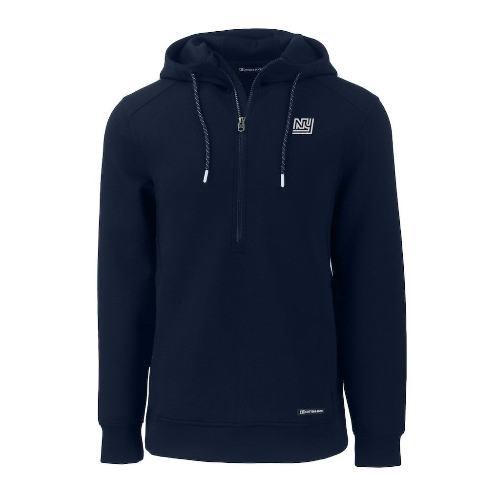 New York Giants Cutter & Buck Throwback Roam Eco Half-Zip Recycled Pullover Hoodie - Navy Hoodies
