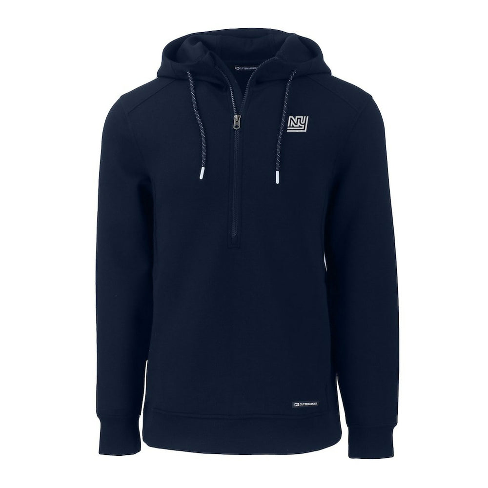 New York Giants Cutter & Buck Throwback Roam Eco Half-Zip Recycled Pullover Hoodie - Navy Hoodies