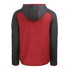 Atlanta Falcons Cutter & Buck Throwback Mainsail Sweater-Knit Full-Zip Hoodie - Heather Red/Heather Charcoal Hoodies