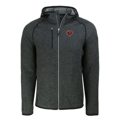Chicago Bears Cutter & Buck Throwback Mainsail Sweater-Knit Full-Zip Hoodie - Heather Charcoal Hoodies