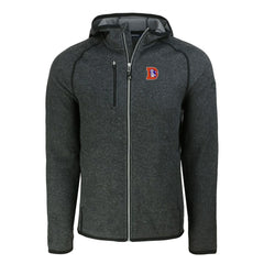Denver Broncos Cutter & Buck Throwback Mainsail Sweater-Knit Full-Zip Hoodie - Heather Charcoal Hoodies