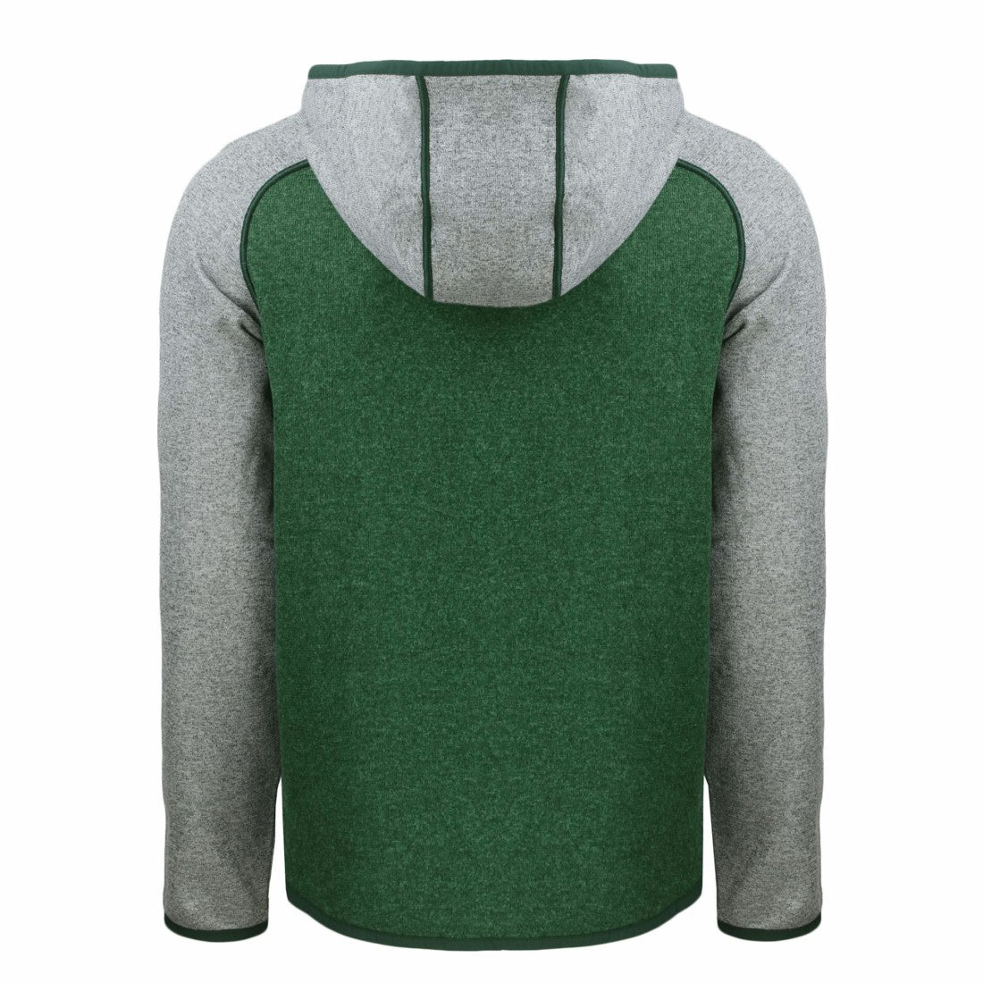 Green Bay Packers Cutter & Buck Throwback Mainsail Sweater-Knit Full-Zip Hoodie - Heather Green/Heather Gray Hoodies