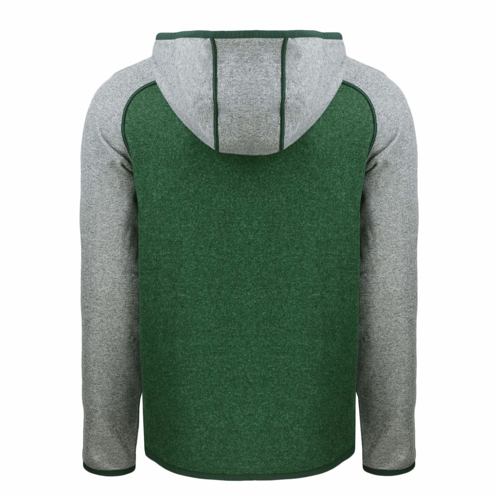 Green Bay Packers Cutter & Buck Throwback Mainsail Sweater-Knit Full-Zip Hoodie - Heather Green/Heather Gray Hoodies