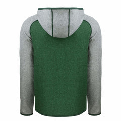 Green Bay Packers Cutter & Buck Throwback Mainsail Sweater-Knit Full-Zip Hoodie - Heather Green/Heather Gray Hoodies
