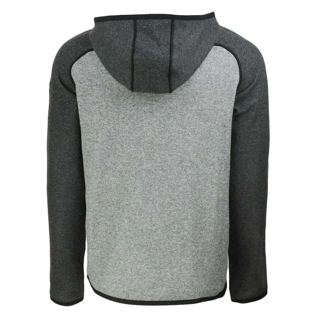 Las Vegas Raiders Cutter & Buck Throwback Mainsail Sweater-Knit Full-Zip Hoodie - Heather Gray/Heather Charcoal Hoodies