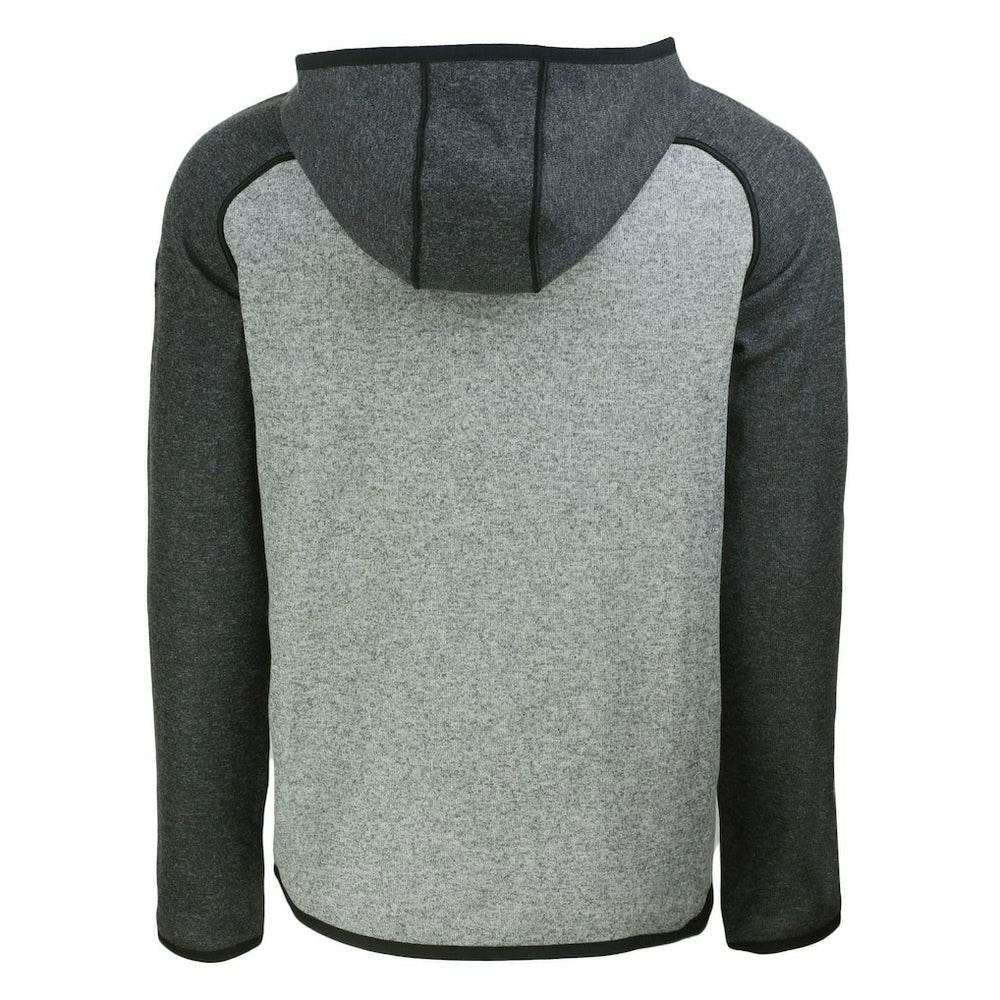 Las Vegas Raiders Cutter & Buck Throwback Mainsail Sweater-Knit Full-Zip Hoodie - Heather Gray/Heather Charcoal Hoodies