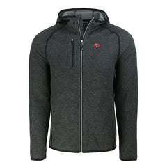 San Francisco 49ers Cutter & Buck Throwback Mainsail Sweater-Knit Full-Zip Hoodie - Heather Charcoal Hoodies