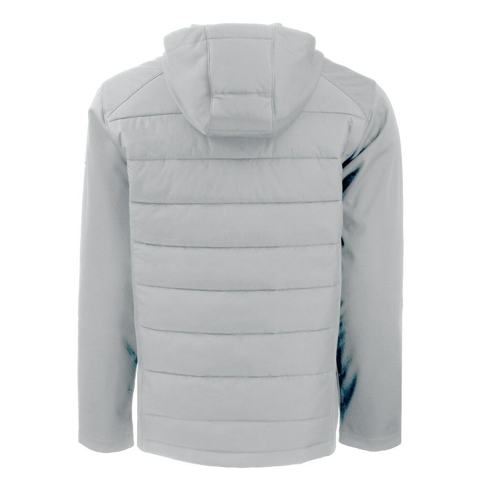 Atlanta Falcons Cutter & Buck Throwback Evoke Hybrid Eco Softshell Recycled Full-Zip Hoodie Jacket - Gray Hoodies