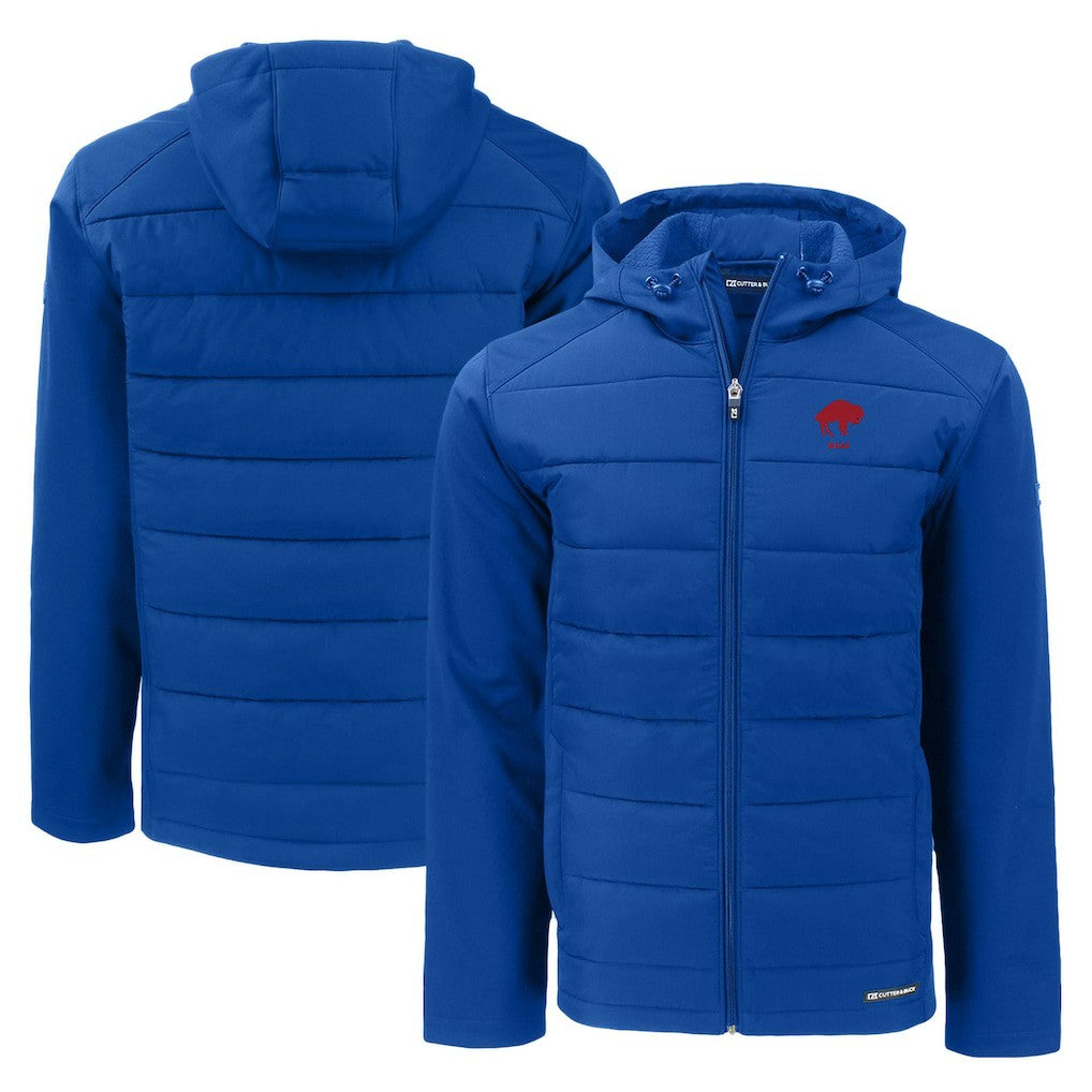 Buffalo Bills Cutter & Buck Throwback Evoke Hybrid Eco Softshell Recycled Full-Zip Hoodie Jacket - Royal Hoodies