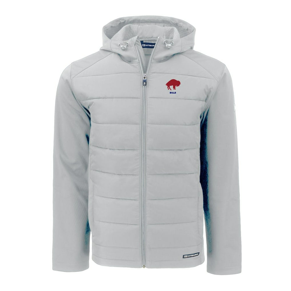 Buffalo Bills Cutter & Buck Throwback Evoke Hybrid Eco Softshell Recycled Full-Zip Hoodie Jacket - Gray Hoodies