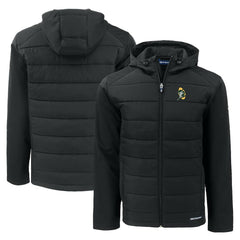 Green Bay Packers Cutter & Buck Throwback Evoke Hybrid Eco Softshell Recycled Full-Zip Hoodie Jacket - Black Hoodies