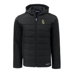 Green Bay Packers Cutter & Buck Throwback Evoke Hybrid Eco Softshell Recycled Full-Zip Hoodie Jacket - Black Hoodies