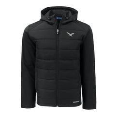 Philadelphia Eagles Cutter & Buck Throwback Evoke Hybrid Eco Softshell Recycled Full-Zip Hoodie Jacket - Black Hoodies