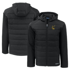 Pittsburgh Steelers Cutter & Buck Throwback Evoke Hybrid Eco Softshell Recycled Full-Zip Hoodie Jacket - Black Hoodies