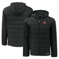 Tampa Bay Buccaneers Cutter & Buck Throwback Evoke Hybrid Eco Softshell Recycled Full-Zip Hoodie Jacket - Black Hoodies