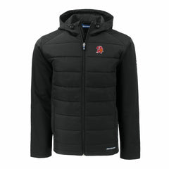 Tampa Bay Buccaneers Cutter & Buck Throwback Evoke Hybrid Eco Softshell Recycled Full-Zip Hoodie Jacket - Black Hoodies