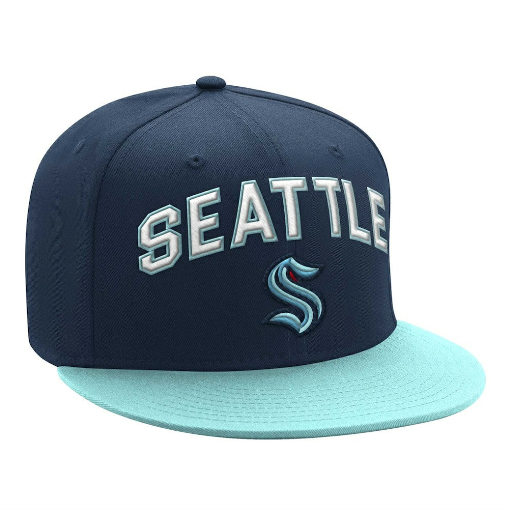 Seattle Kraken Starter Arch Logo Two-Tone Snapback Hat - Deep Sea Blue/Light Blue | US 200618974