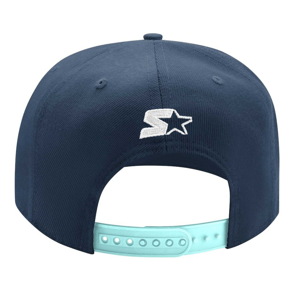 Seattle Kraken Starter Arch Logo Two-Tone Snapback Hat - Deep Sea Blue/Light Blue | US 200618974