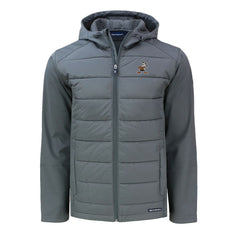 Cleveland Browns Cutter & Buck Throwback Big & Tall Evoke Hybrid Eco Softshell Recycled Full-Zip Jacket - Gray Jackets