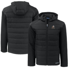 Cleveland Browns Cutter & Buck Throwback Big & Tall Evoke Hybrid Eco Softshell Recycled Full-Zip Jacket - Black Jackets