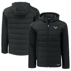 Philadelphia Eagles Cutter & Buck Throwback Big & Tall Evoke Hybrid Eco Softshell Recycled Full-Zip Hoodie - Black Hoodies