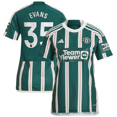 Jonny Evans Manchester United Women's 2023/24 Away Replica Player Jersey – Green - Adidas