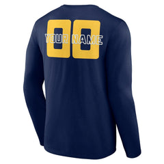 Denver Nuggets Stellar Personalized Name & Number Long Sleeve T-Shirt Navy outlet