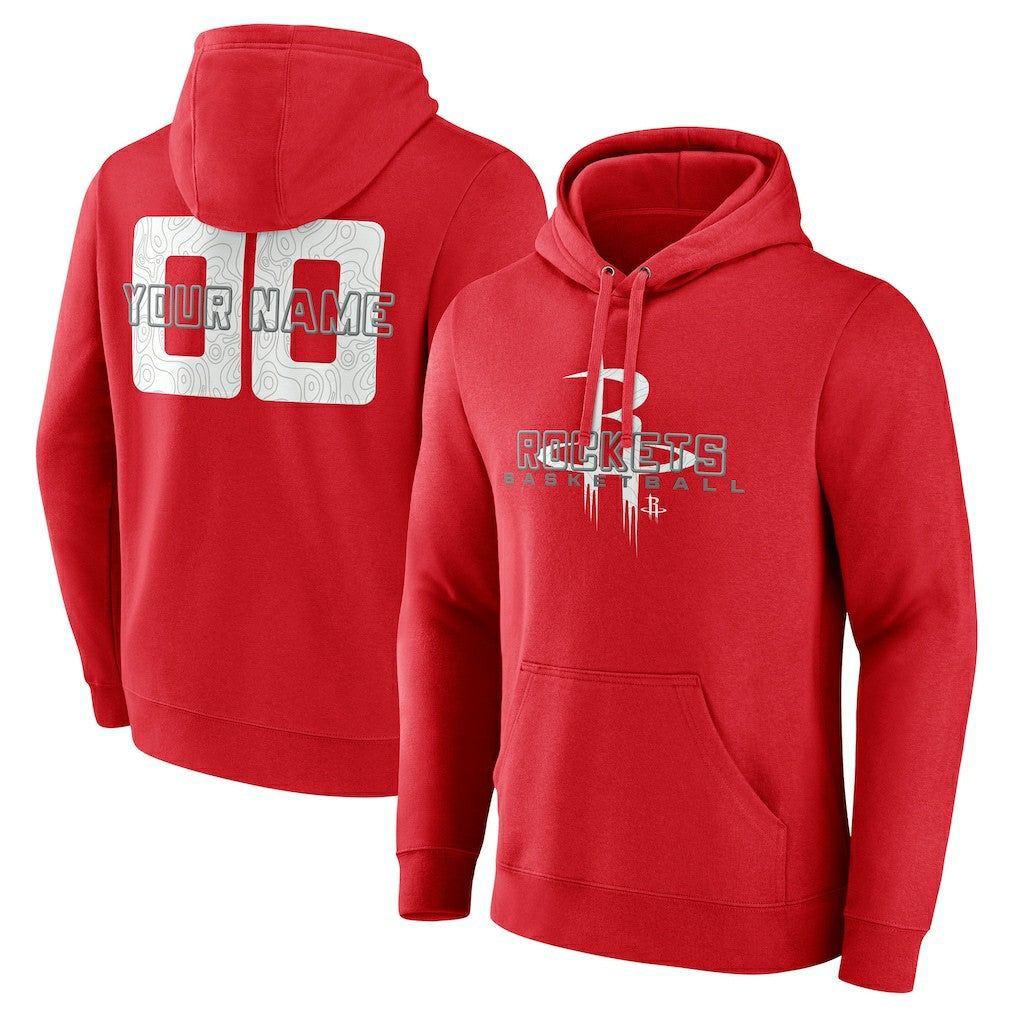 Houston Rockets Stellar Personalized Name & Number Pullover Hoodie Red outlet