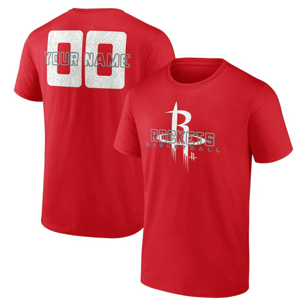 Houston Rockets Stellar Personalized Name & Number T-Shirt Red