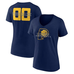Indiana Pacers Women's Stellar Personalized Name & Number V-Neck T-Shirt Navy outlet
