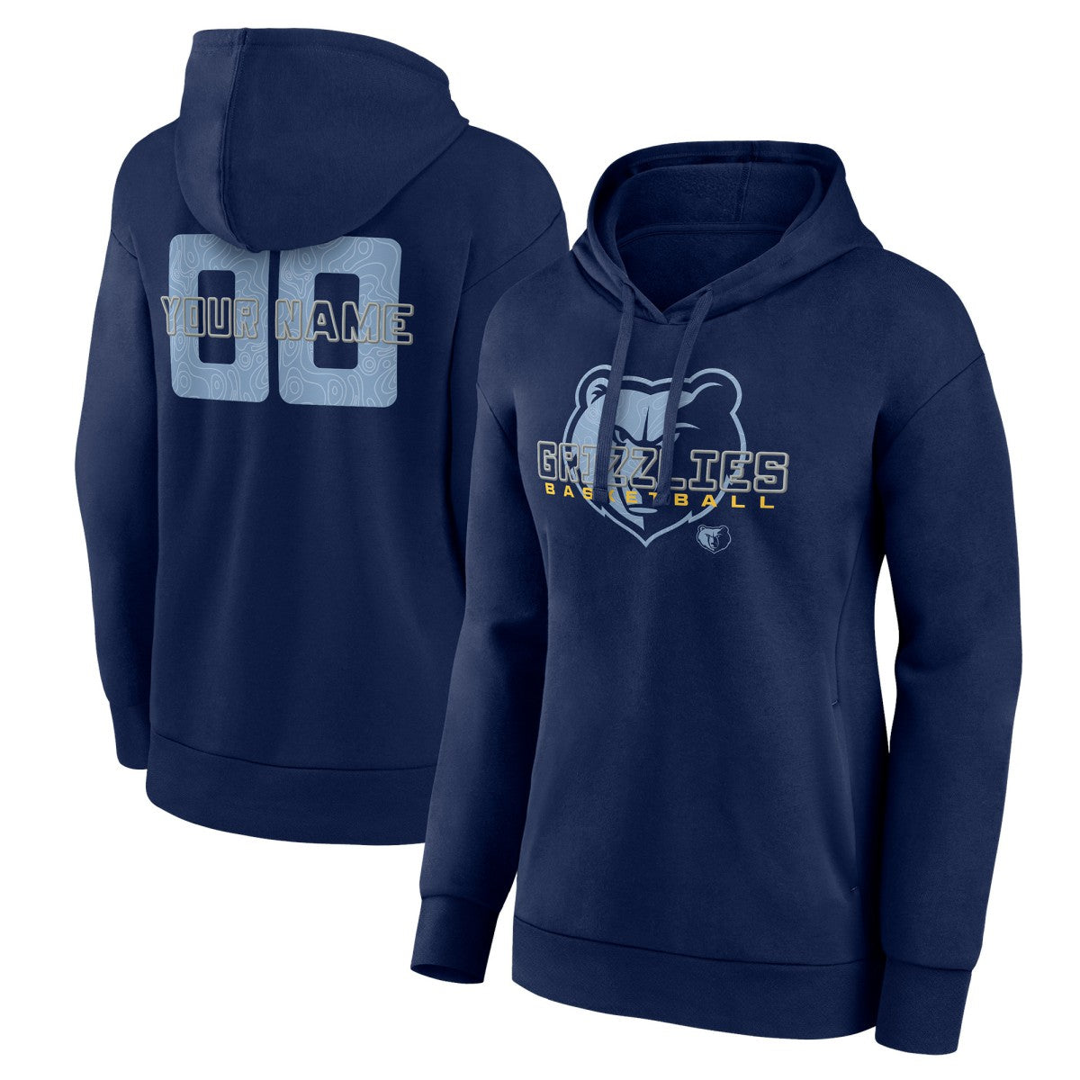 Memphis Grizzlies Women's Stellar Personalized Name & Number Pullover Hoodie Navy