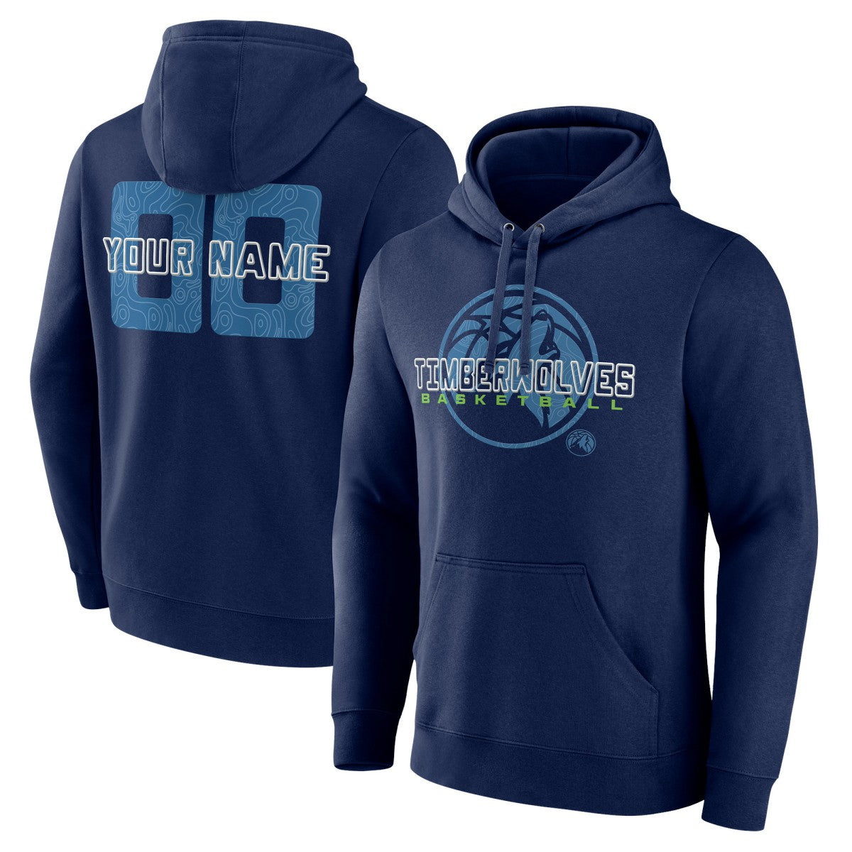 Minnesota Timberwolves Stellar Personalized Name & Number Pullover Hoodie Navy outlet