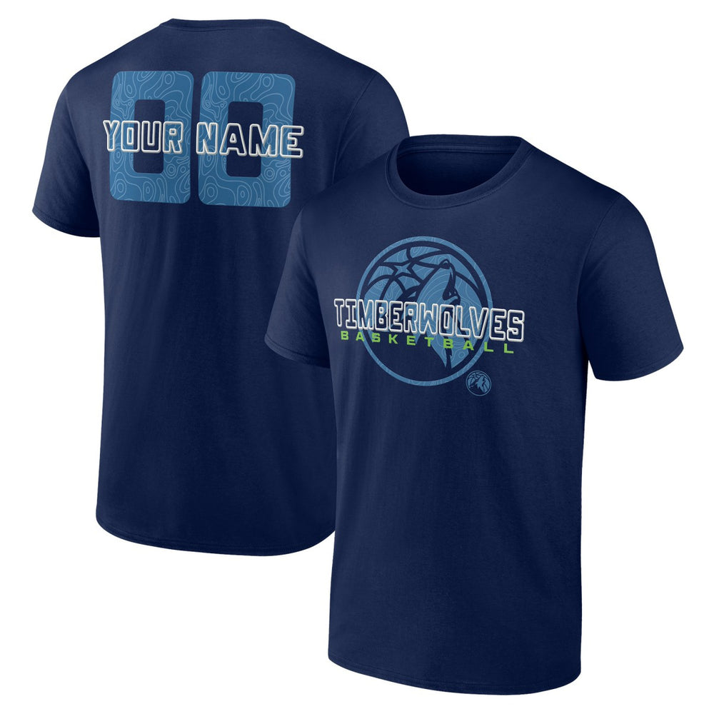 Minnesota Timberwolves Stellar Personalized Name & Number T-Shirt Navy