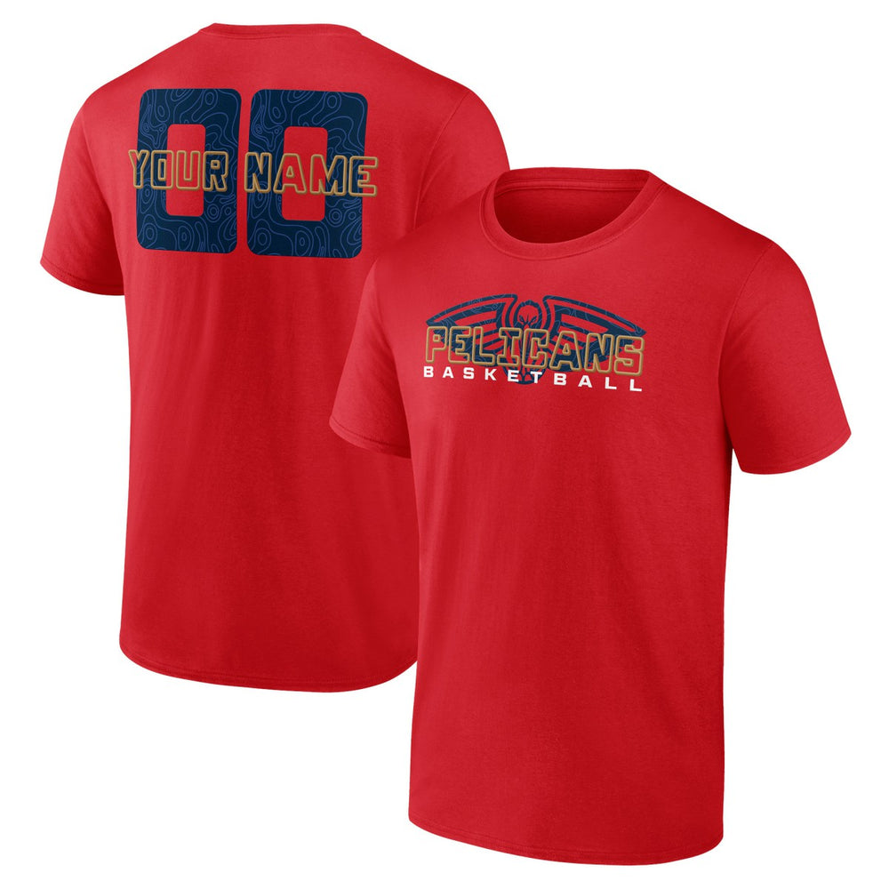 New Orleans Pelicans Stellar Personalized Name & Number T-Shirt Red outlet