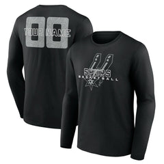 San Antonio Spurs Stellar Personalized Name & Number Long Sleeve T-Shirt Black
