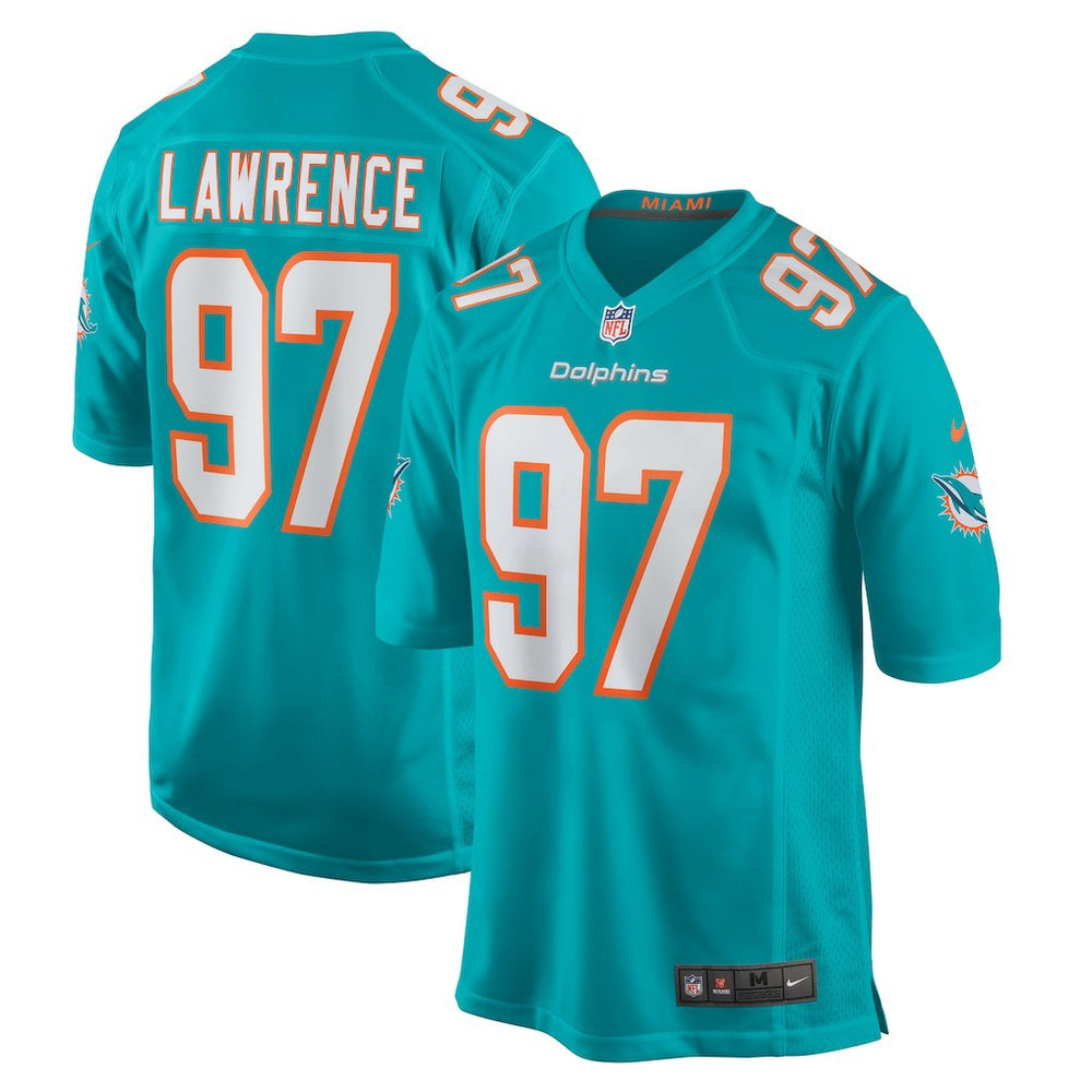 Rashard Lawrence Miami Dolphins Team Game Jersey - Aqua Jerseys