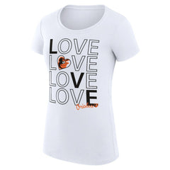 Baltimore Orioles G-III 4Her by Carl Banks Women's Super-Slim Fit Lightweight Love Graphic Team T-Shirt - White T-shirts