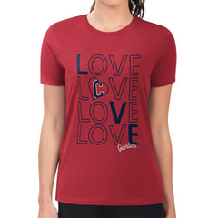 Cleveland Guardians G-III 4Her by Carl Banks Women's Super-Slim Fit Lightweight Love Graphic Team T-Shirt - Red T-shirts